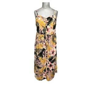 Lascana Button Up Panel Dress Adjustable Spaghetti Strap Size 14